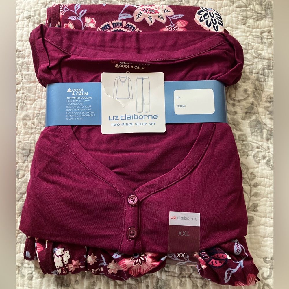 Liz Claiborne Plum Floral Sleepwear Set